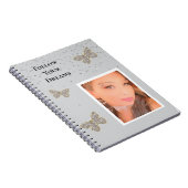 Gray Silver Sparkle Butterfells Ihr Foto Notizblock (Rechte Seite)