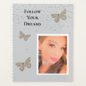 Gray Silver Sparkle Butterfells Ihr Foto Planer (Vorderseite)