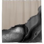 Gray Silver Taupe Tan Agate Stone Duschvorhang (Vorderseite)