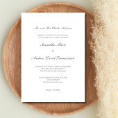 Gray Silver Traditionelle formale Hochzeit Einladung