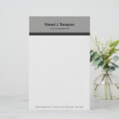 Gray Simple Border Briefpapier (Stehend Vorderseite)