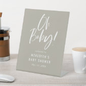 Gray Simple Calligraphy Neutral Baby Shower Sockelschild (In SItu)