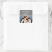 Gray Simple Chic Foto Save the Date Stickers (Tasche)
