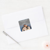 Gray Simple Chic Foto Save the Date Stickers (Umschlag)