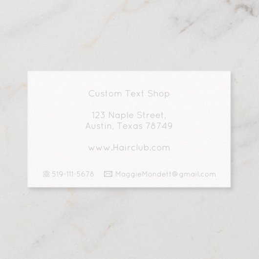 Gray Simple Clothing Shop Business Card Visitenkarte (Rückseite)