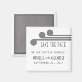 Gray Simple Deko Chic Save the Date Magnet (Vorderseite/Rückseite)