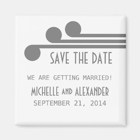 Gray Simple Deko Chic Save the Date Magnet (Vorne)