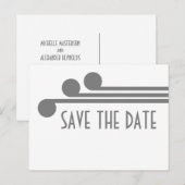 Gray Simple Deko Chic Save the Date Postkarte (Vorne/Hinten)