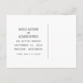 Gray Simple Deko Chic Save the Date Postkarte (Rückseite)