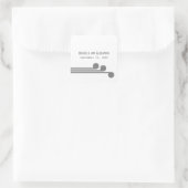Gray Simple Deko Chic Wedding Stickers (Tasche)