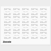 Gray Simple Floral Danke Stickers (Blatt)