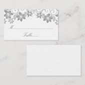 Gray Simple Floral Wedding Platzkarte (Vorne/Hinten)