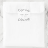 Gray Simple Floral Wedding Stickers (Tasche)