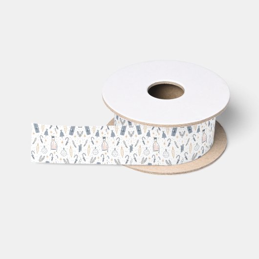 Gray Simple Frohe Weihnachten Satinband (Spule)