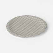 Gray Simple Gingham Gender Neutral Baby Shower Pappteller (Schrägansicht)
