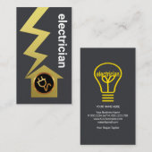 Gray Simple Gold Lightning Zuhause Electrician Visitenkarte (Vorne/Hinten)
