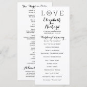 Gray Simple Liebe Hochzeitsprogramme Programm (Vorne/Hinten)