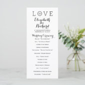 Gray Simple Liebe Hochzeitsprogramme Programm (Stehend Vorderseite)