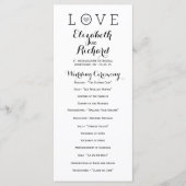 Gray Simple Liebe Hochzeitsprogramme Programm (Vorderseite)