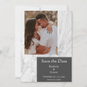Gray Simple Marbled Foto Save The Date (Vorderseite)