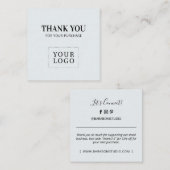 Gray Simple Modern Danke Business Cards Quadratische Visitenkarte (Vorne/Hinten)