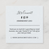 Gray Simple Modern Danke Business Cards Quadratische Visitenkarte (Rückseite)