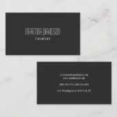 Gray Simple Modern Elegante Visitenkarte (Vorne/Hinten)