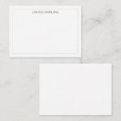 Gray Simple Modern Professional Thin Border Mitteilungskarte (Vorne/Hinten)