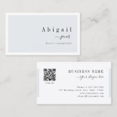 Gray Simple Script Moderner Luxus Beruflich Visitenkarte (Vorne/Hinten)