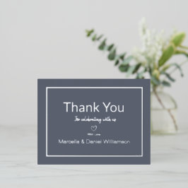 Gray Simple Wedding Danke Folie Einladungspostkarte