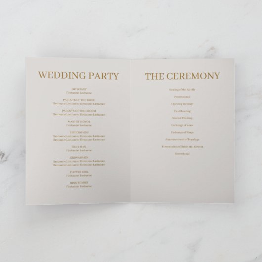 Gray Simple Wedding Folding Program Programm (Innenseite)
