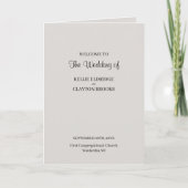 Gray Simple Wedding Folding Program Programm (Vorderseite)