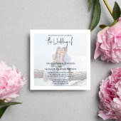 Gray Simple Wedding Foto Template Einladung