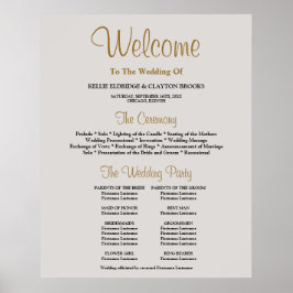 Gray Simple Wedding Zeremony Programm Signing Poster