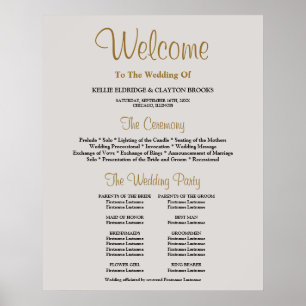 Gray Simple Wedding Zeremony Programm Signing Poster