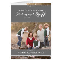 Gray Simply Chic Holiday Foto Card
