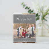 Gray Simply Chic Holiday Foto Postkarte (Stehend Vorderseite)
