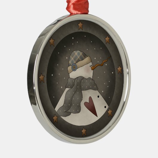 Gray Skies Snowman Keepake Ornament (Rechts)