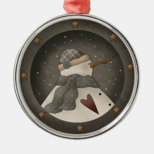 Gray Skies Snowman Keepake Ornament Aus Metall