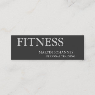 Gray Skinny Slim Personal Trainer Business Card Mini Visitenkarte