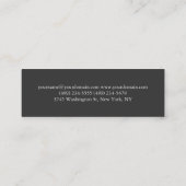 Gray Skinny Slim Personal Trainer Business Card Mini Visitenkarte (Rückseite)