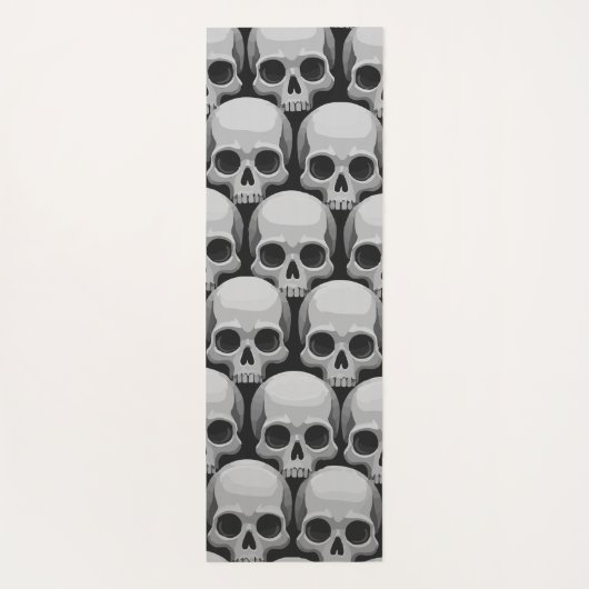 Gray Skull Pattern – Minimal Gothic Design Yogamatte (Rückseite)