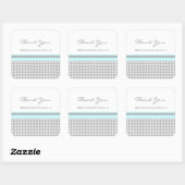 Gray Sky Blue Gingham Vielen Dank Gastgeschenk Hoc Quadratischer Aufkleber (Blatt)
