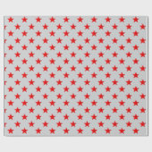 Gray Sky Bright Red Stars Geschenkpapier (Flach)