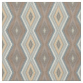 Gray Slate Blue Beige Brown Funky Raute Pattern Stoff (Nahaufnahme)