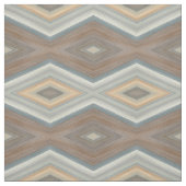 Gray Slate Blue Beige Brown Funky Raute Pattern Stoff (Muster)