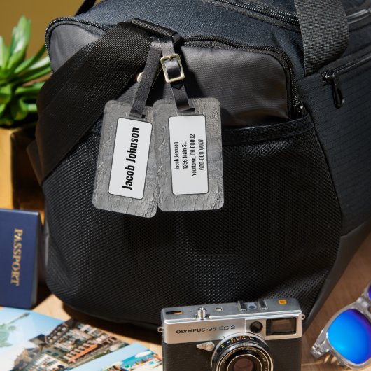 Gray Slate Rock Texture Gepäckanhänger (Vorderseite & Rückseite)