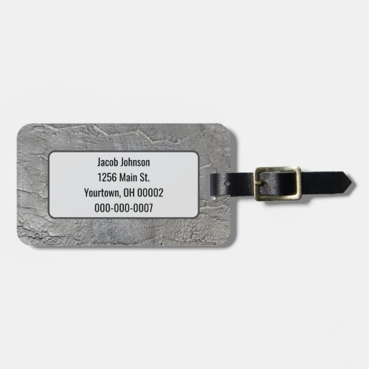 Gray Slate Rock Texture Gepäckanhänger (Vorderseite horizontal)