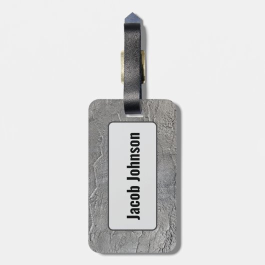 Gray Slate Rock Texture Gepäckanhänger (Rückseite vertikal)