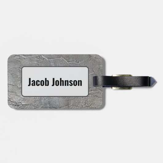 Gray Slate Rock Texture Gepäckanhänger (Rückseite horizontal)